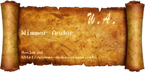 Wimmer Andor névjegykártya