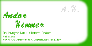 andor wimmer business card
